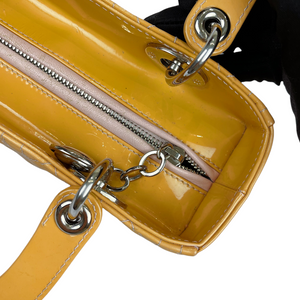 Lady Dior Medium Patent Leather Orange SHW