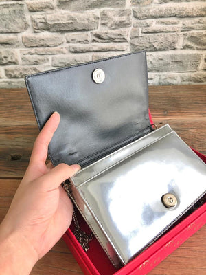 Mini Diorama in Silver Metallic Calfskin