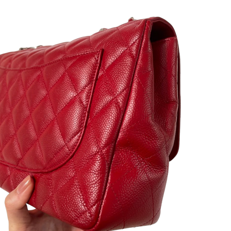Single Flap Jumbo Caviar Red SHW