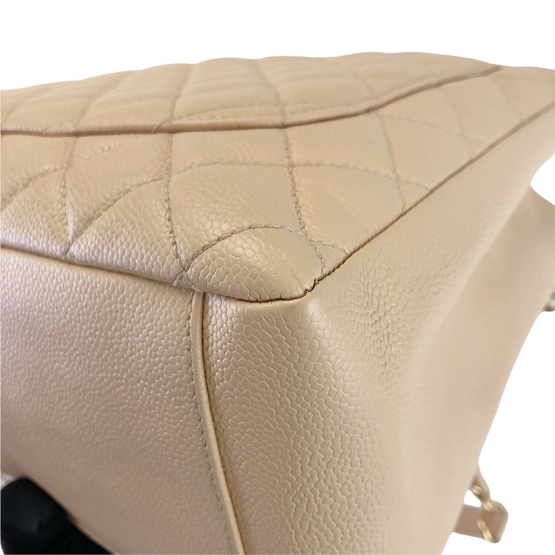 GST Grand Shopping Tote Beige Caviar GHW