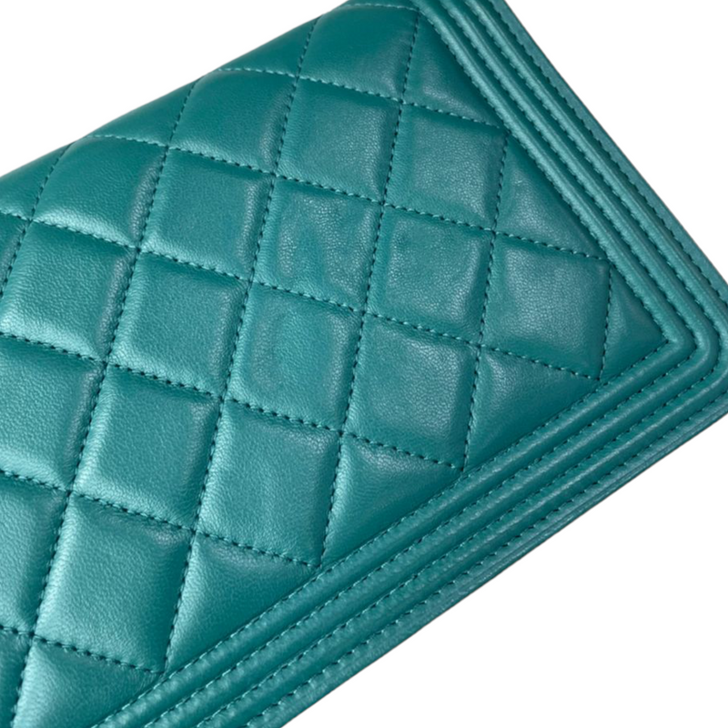 Boy Lambskin WOC Teal SHW