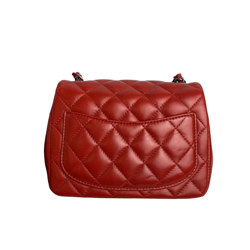 Classic Flap Square Mini Lambskin Red DSHW