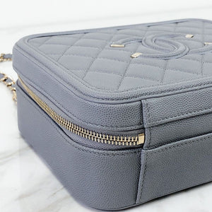 Medium CC Filigree Caviar Vanity Grey SHW