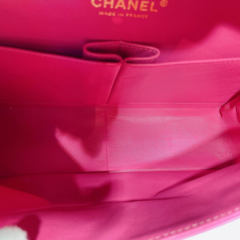 Classic Double Flap Jumbo Lambskin Hot Pink GHW