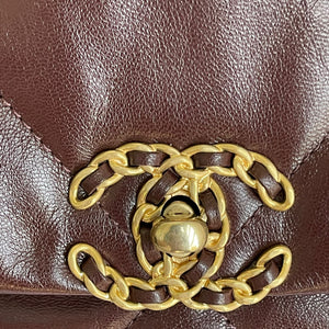 Small Chanel 19 Burgundy MHW