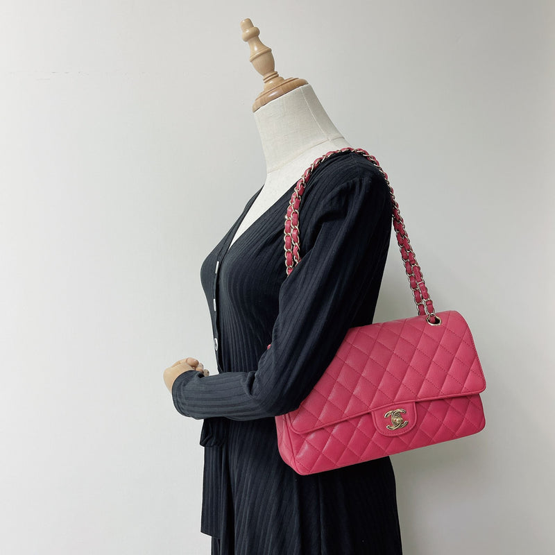 Classic Double Flap Medium Caviar Pink GHW