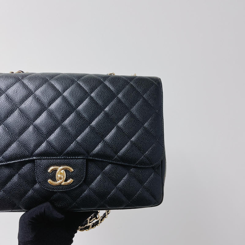 Chanel Black Classic Single Flap Jumbo Bag – The Closet