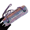 Mini Rectangle Flap Tweed Purple Rainbow Hardware