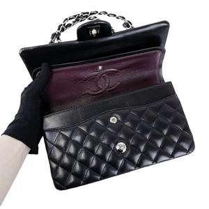 Medium Classic Double Flap Lambskin Black SHW