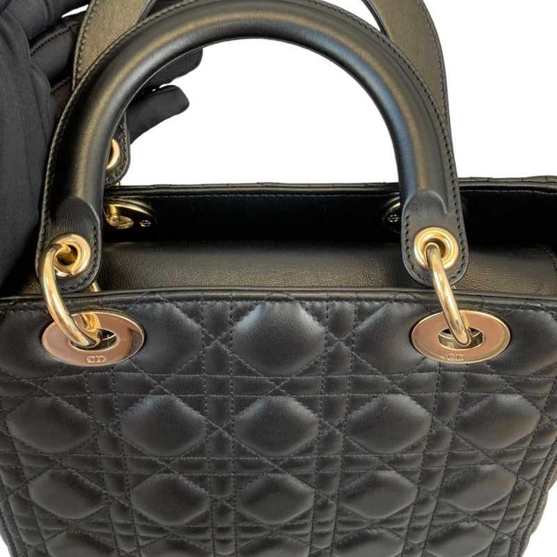 Lady Dior Lambskin Medium Black GHW