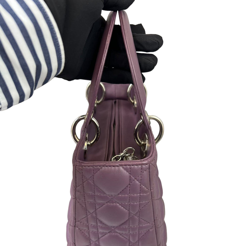 Medium Lady Dior Lambskin Purple SHW