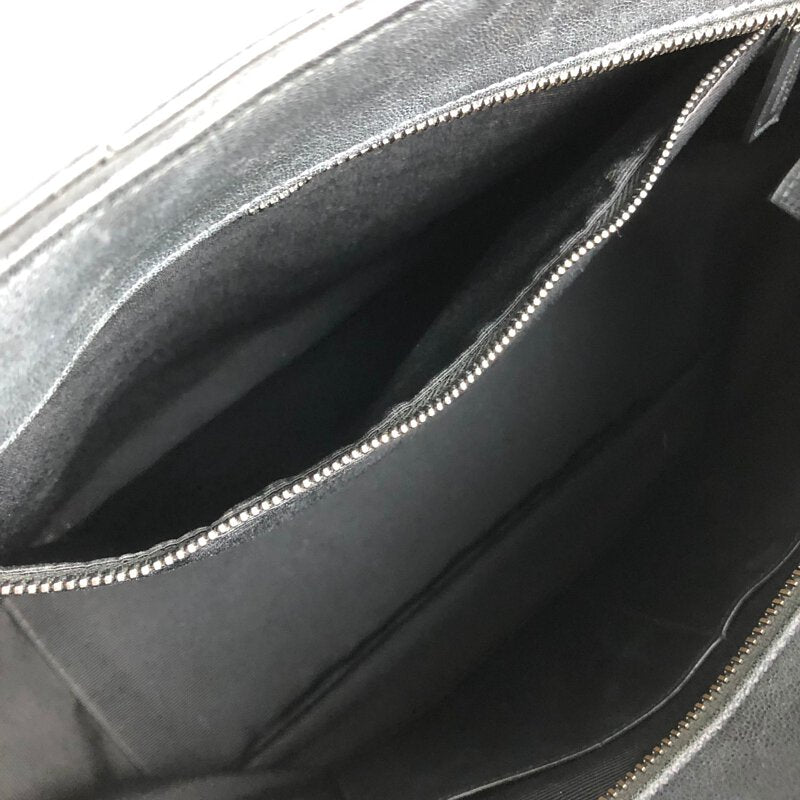 Sheepskin Matelasse Chevron Large Monogram Shopping Bag Black