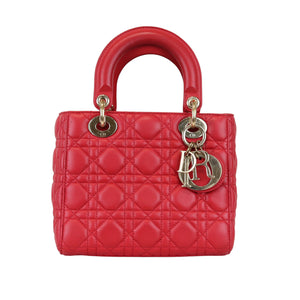 Small My Lady Dior Lucky Badges Lambskin Red GHW