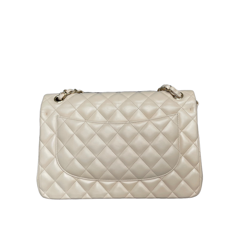 Chanel Double Flap Jumbo Beige Lambskin GHW