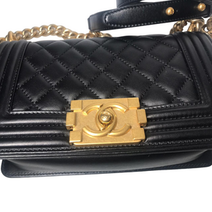 Small Boy Lambskin Black GHW