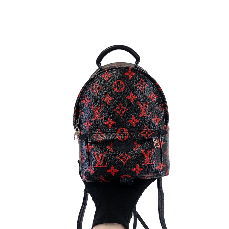 Louis Vuitton Palm Springs Mini Monogram Infrarouge Canvas Backpack Bag Black