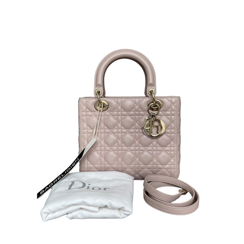 Lady Dior Medium Pink Lambskin GHW