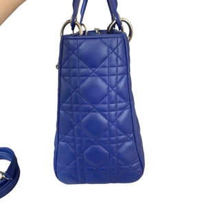 Lady Dior Medium Electric Blue Lambskin SHW