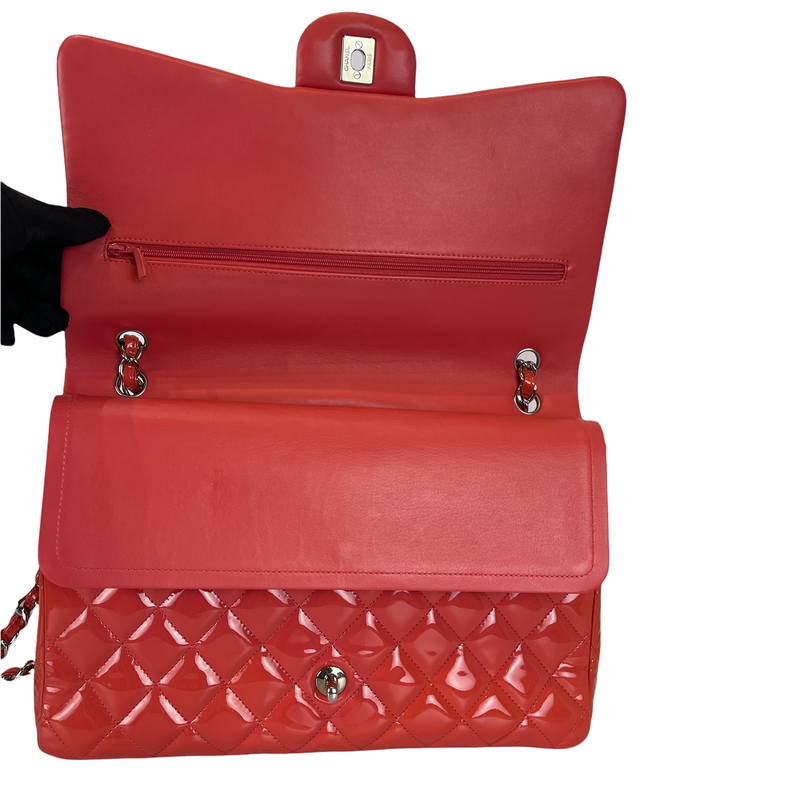 Double Flap Maxi Patent Coral SHW