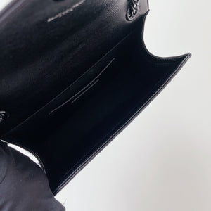 Quilted Envelope Medium Grained Leather Black BHW