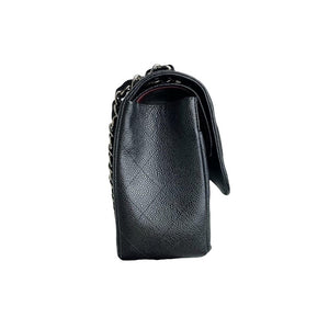 Classic Double Flap Jumbo Caviar Black SHW