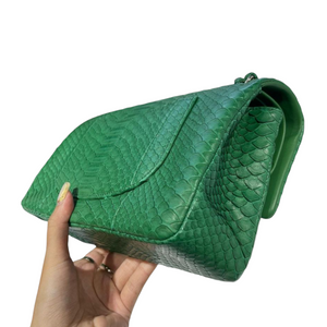 Classic Flap Medium Python Green LGHW