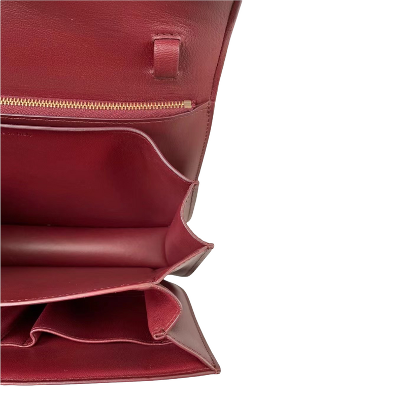 Classic Box Medium Smooth Leather Burgundy GHW