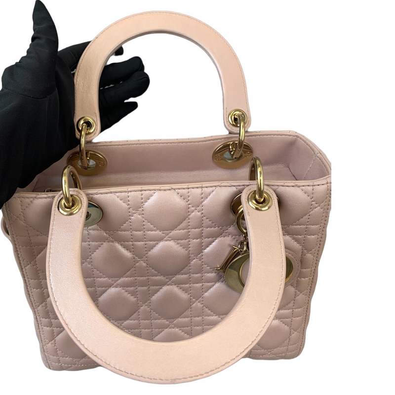 Lady Dior Medium Lambskin Light Pink GHW