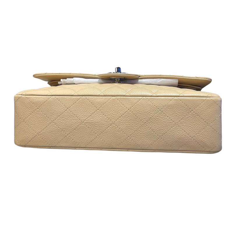 Classic Double Flap Caviar Medium Beige SHW