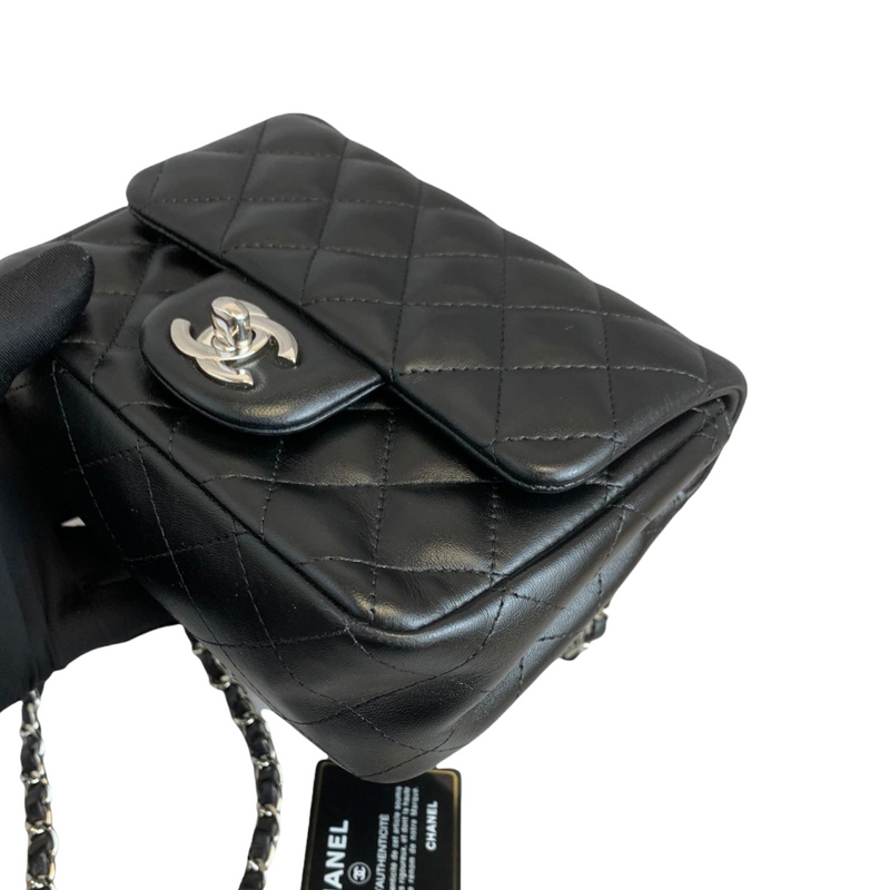 Classic Flap Square Mini Lambskin Black SHW