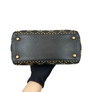 Studded Supple Lady Dior Medium Black GHW