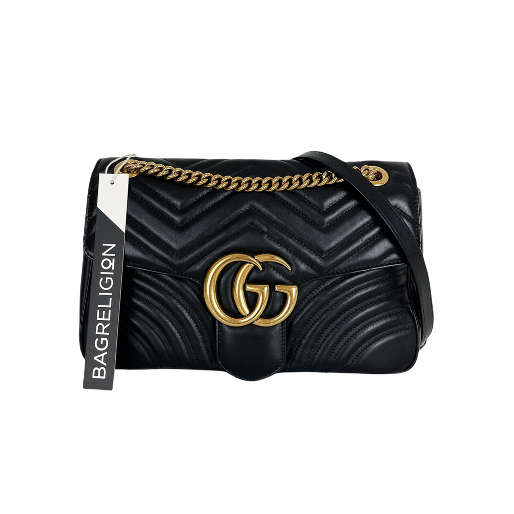 GG Marmont Black Calfskin Medium GHW
