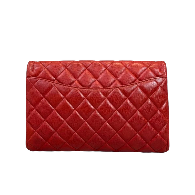 Timeless Clutch in Caviar Leather Red SHW