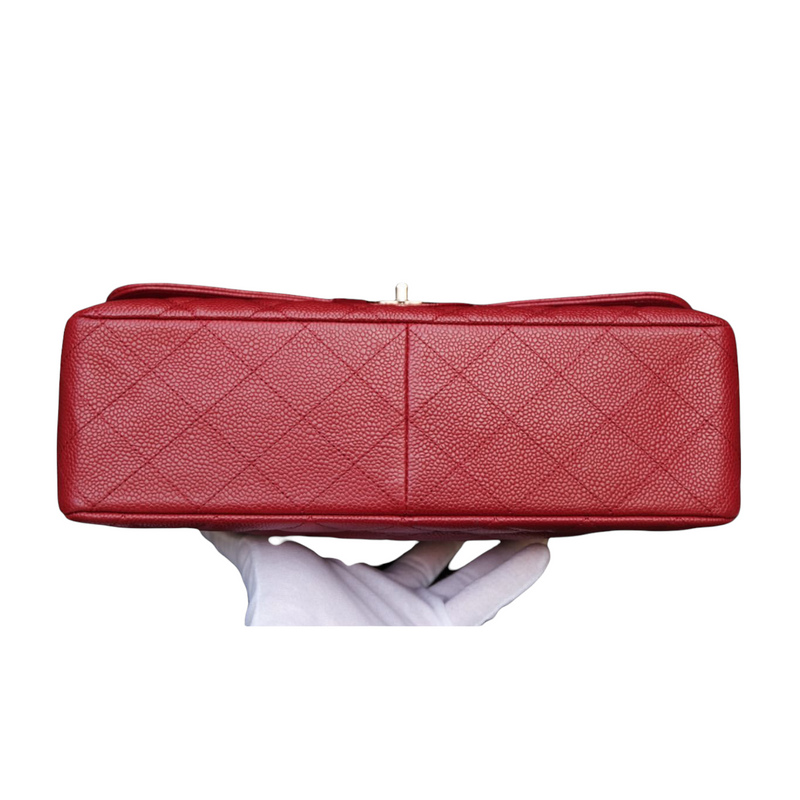 Single Flap Jumbo Caviar Red SHW