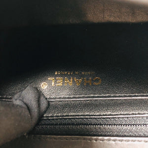 Mini Rectangular Chevron in Black Lambskin Leather with  GHW