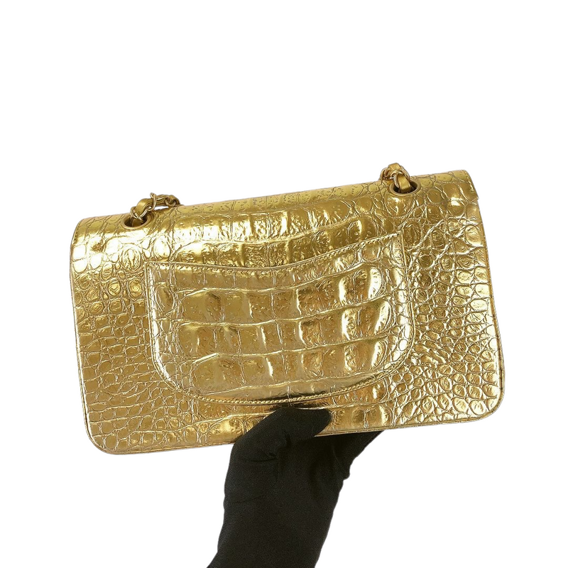 Embossed Calfskin Medium Classic Gold GHW
