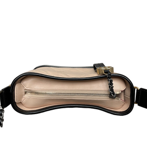 Calfskin Quilted Small Gabrielle Beige Black