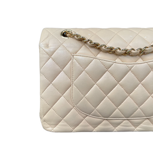 Classic Lambskin Double Flap Medium Beige GHW