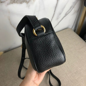 Soho small leather disco bag in black