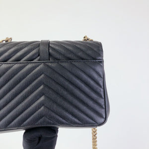 Quilted Medium College Black GHW
