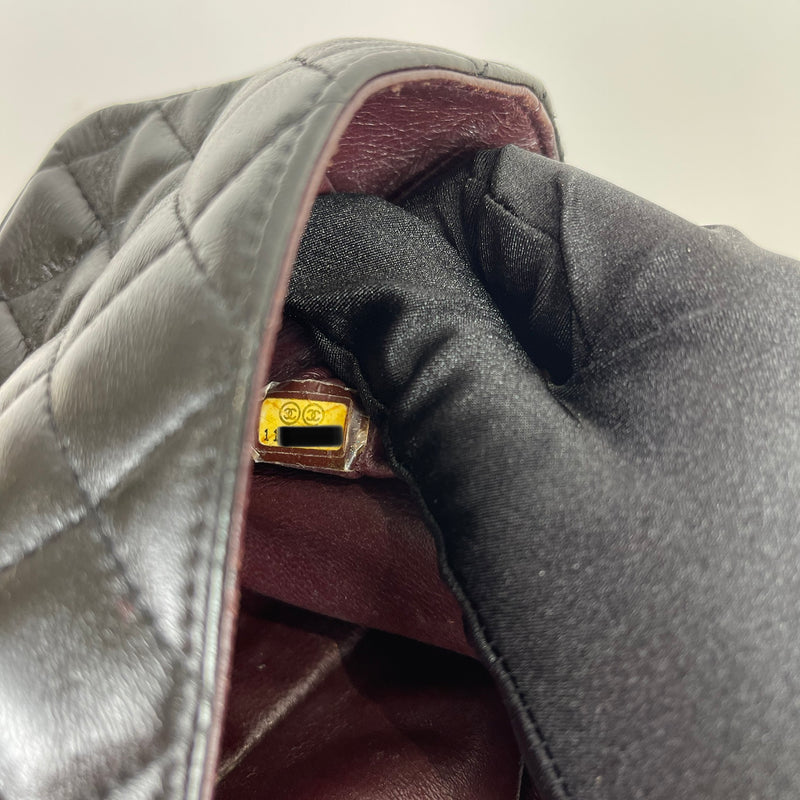 Square Mini Flap Lambskin Black GHW