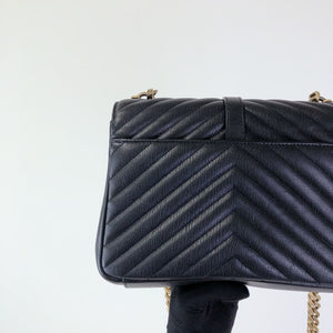 Quilted Medium College Black GHW