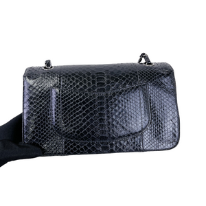 Classic Flap Medium Bag Python Black SHW