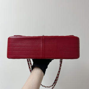 Classic Flap Jumbo Caviar Red Chevron SHW