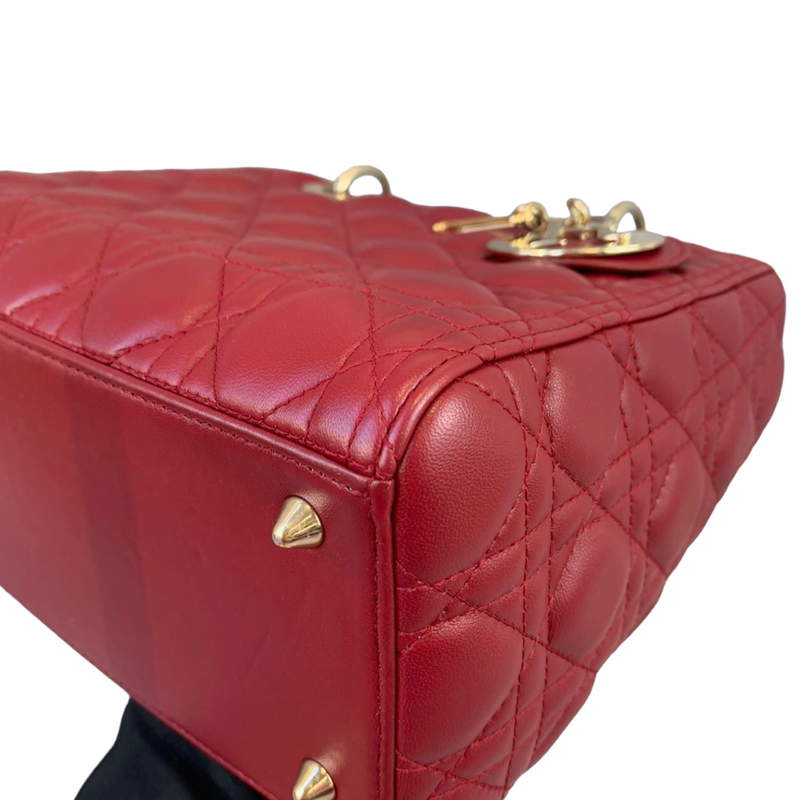 Lady Dior Medium Lambskin Burgundy GHW