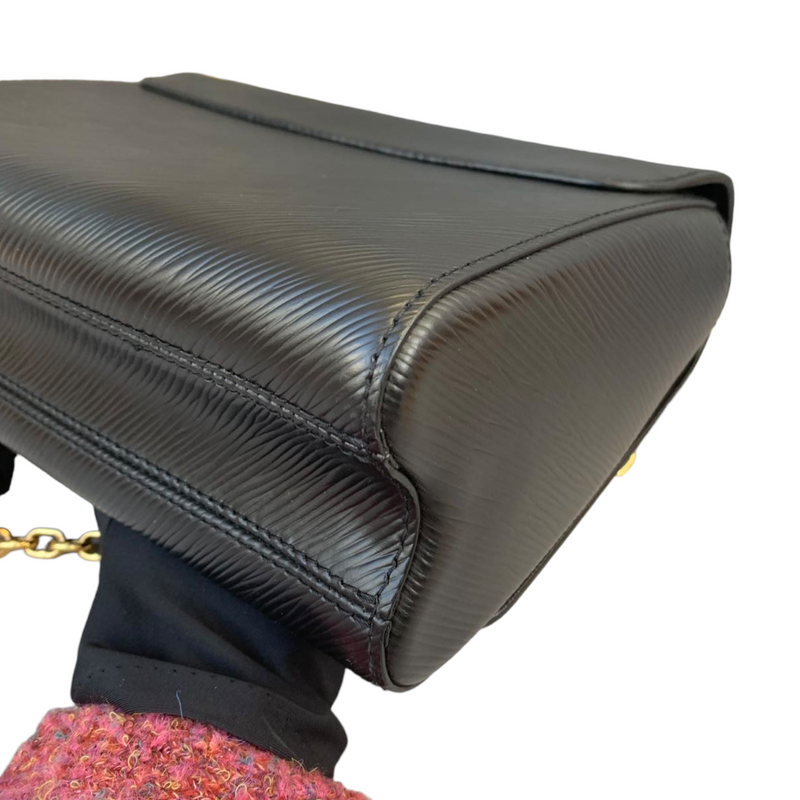 Louis Vuitton Twist Handbag Love Lock Epi Leather MM Black 547612