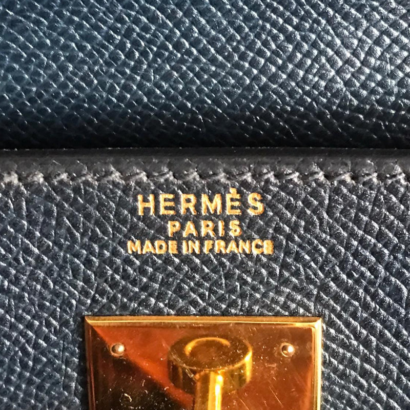 Hermes Kelly 32 Blue Electric Epsom Leather Bag