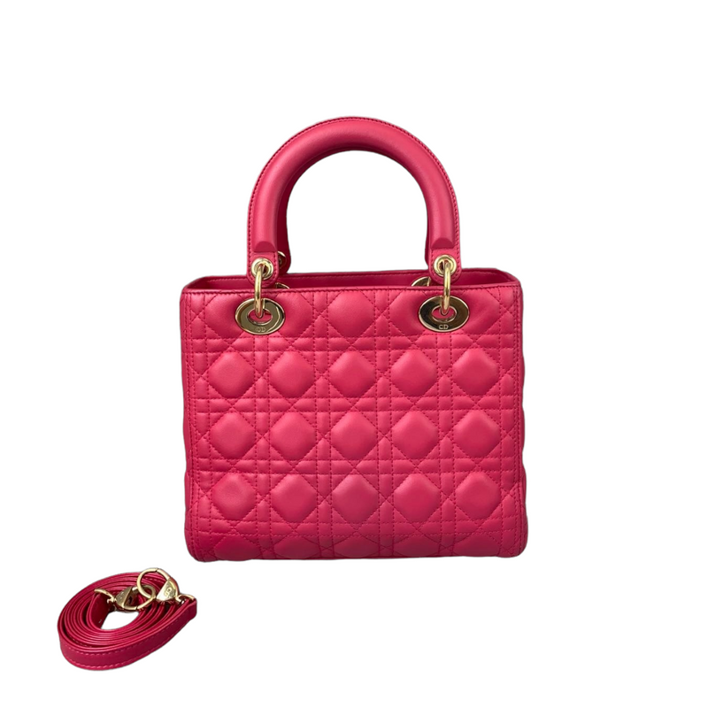 Medium Lady Dior Lambskin Pink GHW