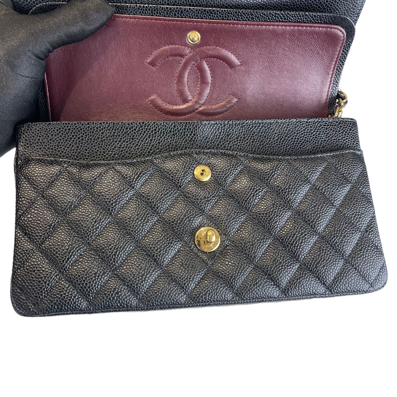 Chanel Classic Flap Wallet Medium Size Caviar Leather