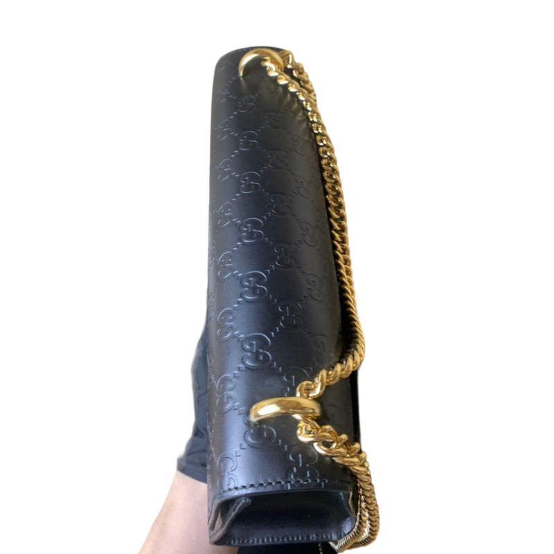 Padlock GG Embossed Medium Black GHW